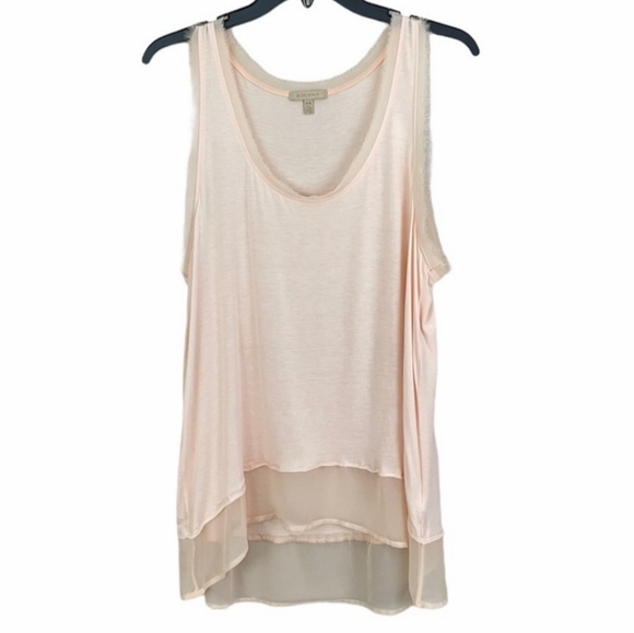 🌸 Anthro Bordeaux Pink Chiffon Tank - Picture 2 of 16